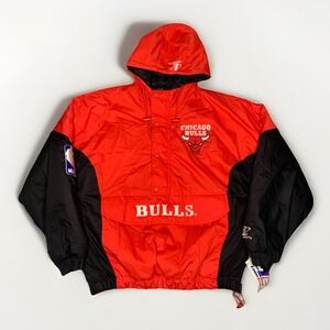 VTG 90's Chicago Bulls Logo Athletic Pullover Winter Puffer Jacket Men Sz M NWT